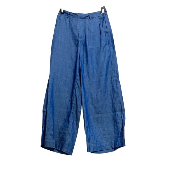 The Editor’s Market Blue Wide Leg Cropped Pants - Picture 1 of 7